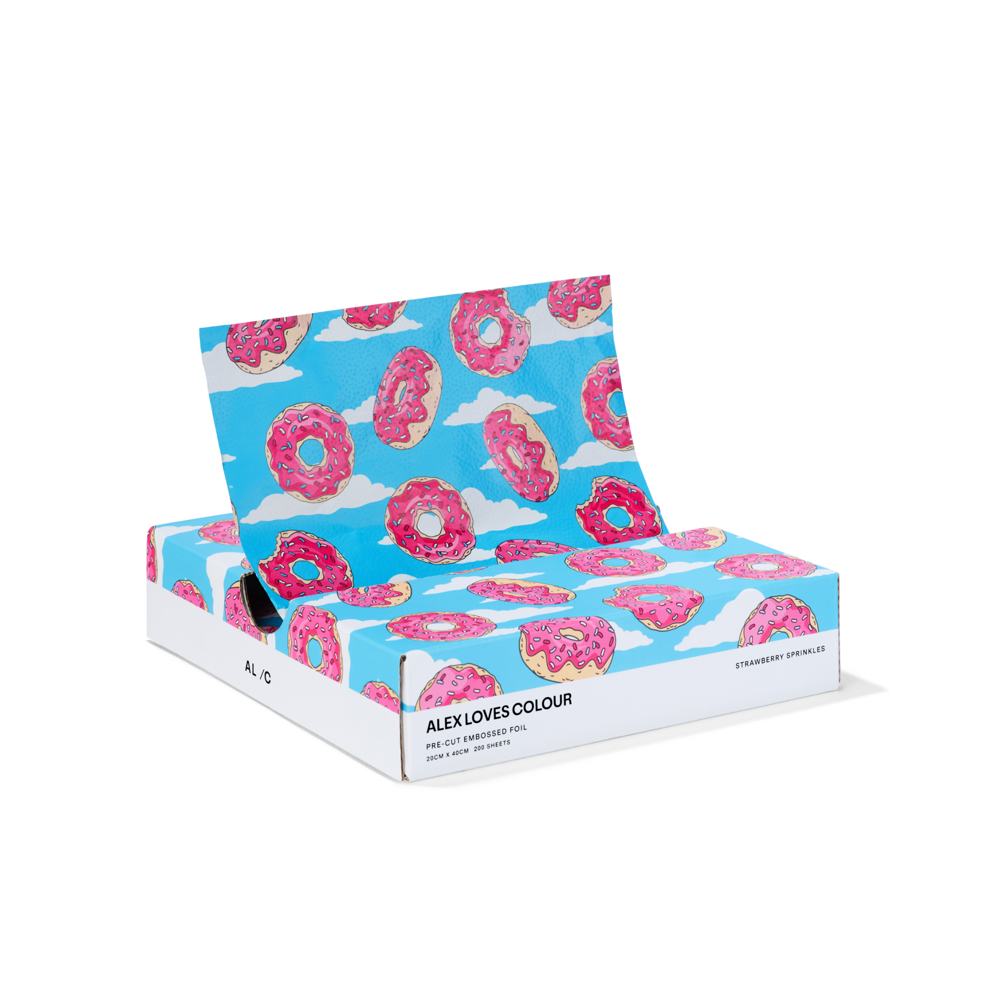 Strawberry Sprinkles - Extra Wide (Pre-Cut-Pop-Up Hair Foil) 200 Sheets - 20cm x 40cm