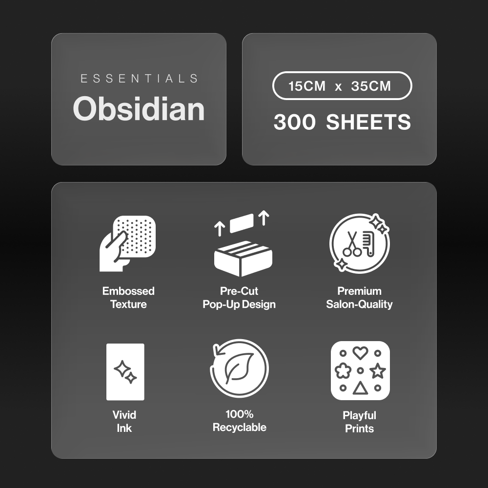 Obsidian Essentials Hair Foil 300pk (15cm x 35cm)