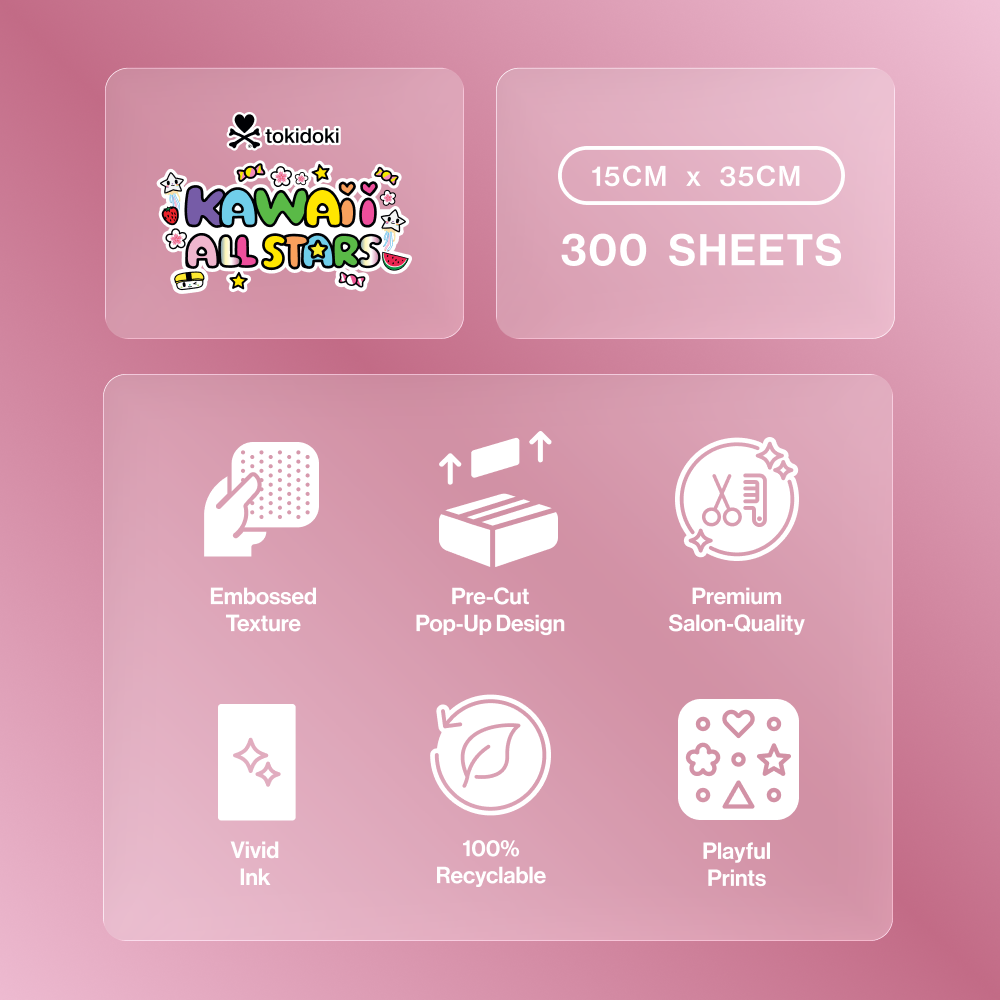 Tokidoki 'Kawaii Allstars' Hair Foil 300pk (15cm x 35cm)