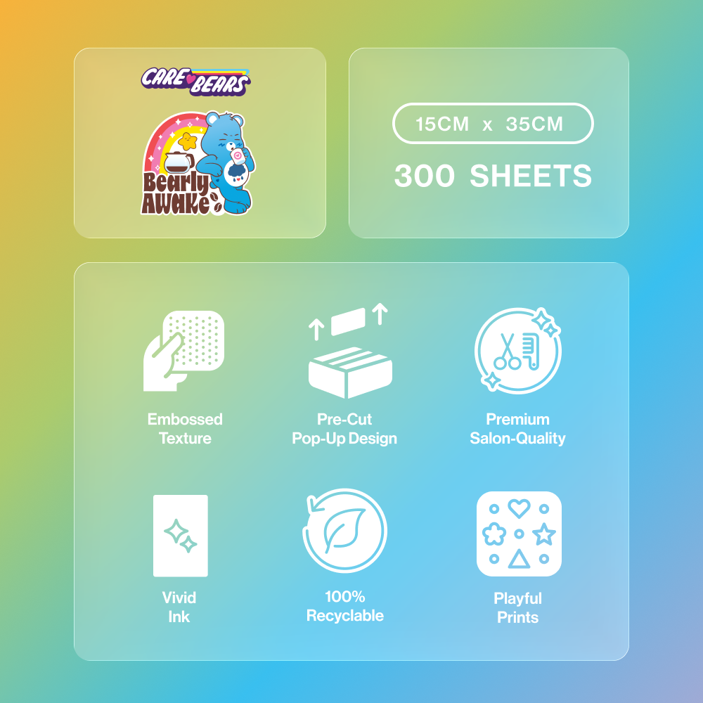 Care Bears 'Bearly Awake' Hair Foil 300pk (15cm x 35cm)