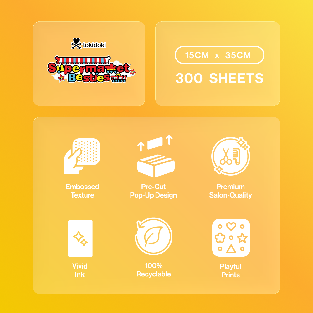 Tokidoki 'Supermarket Besties' Hair Foil 300pk (15cm x 35cm)